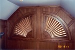 1/4 Arch Red Oak Plantation shutter with 3.5"-Moveable Louver 